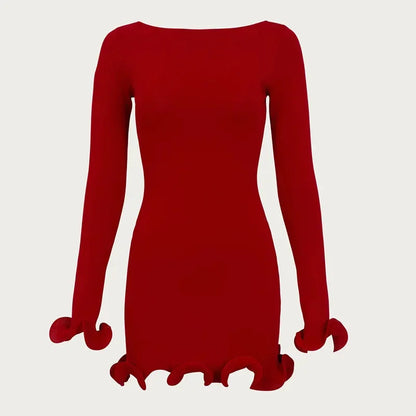 Knit Long Sleeve Mini Dress