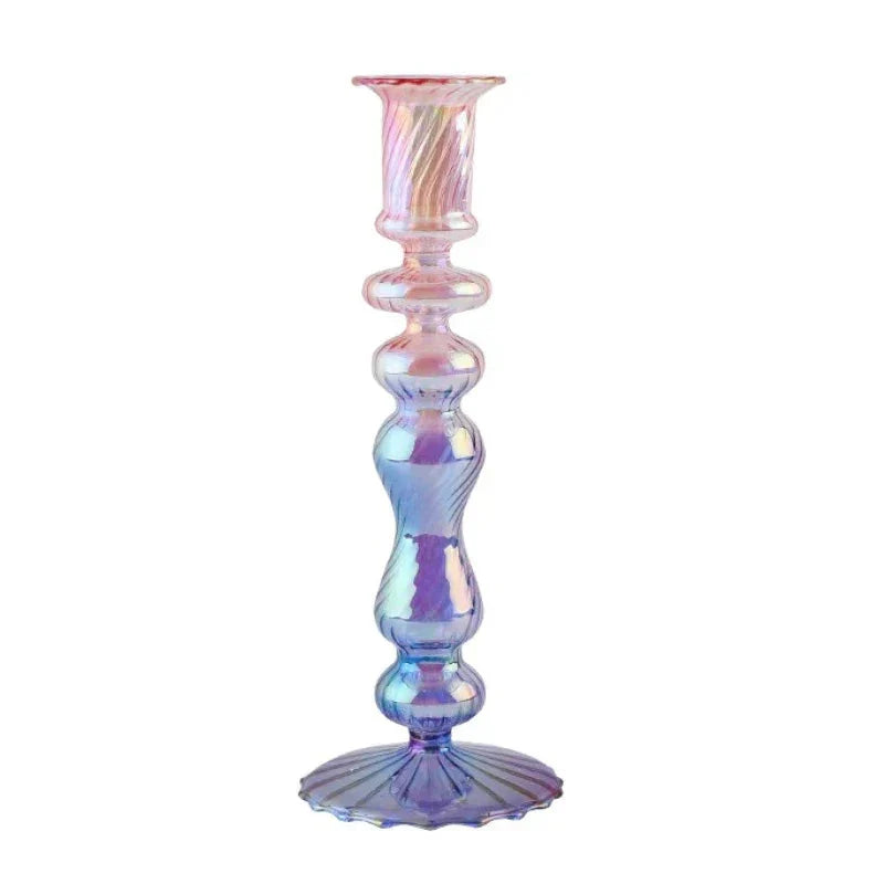 Floriddle Retro Candlesticks Taper Candle Holders Tall Candlesticks Decoration Party Glass Vase Home Decor Wedding Decoration