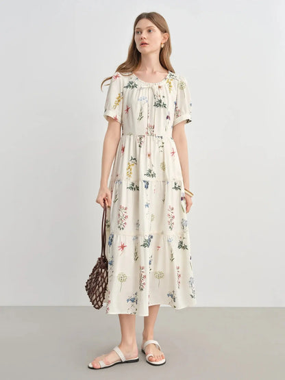 Plus-Size Summer Floral Midi Dress