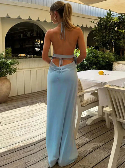 Sunset Crop Top And Maxi Long Skirt