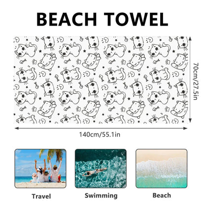 Soft Microfiber Cartoon Beach Towel