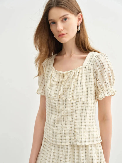 Women's Bubble Knit Top and Skirt Set