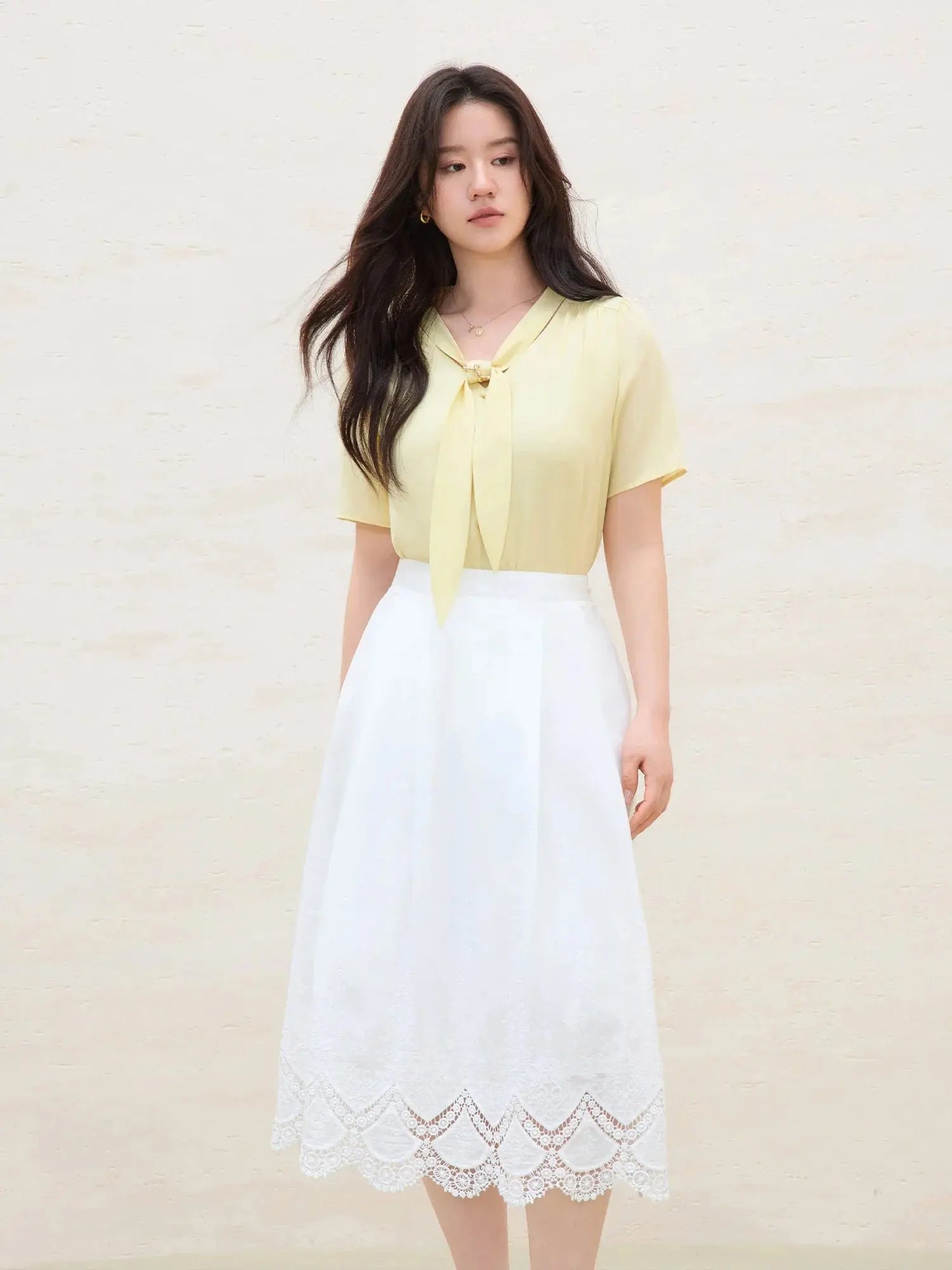 Versatile Detachable Tie Blouse