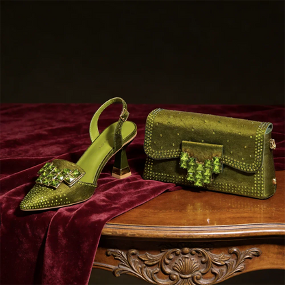Italian Design Women's High Heels & Matching Bag Set EDS70