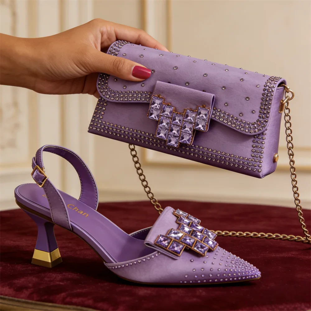 Italian Design Women's High Heels & Matching Bag Set EDS70