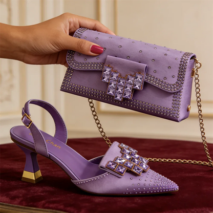 Italian Design Women's High Heels & Matching Bag Set EDS70