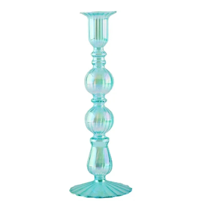 Floriddle Retro Candlesticks Taper Candle Holders Tall Candlesticks Decoration Party Glass Vase Home Decor Wedding Decoration
