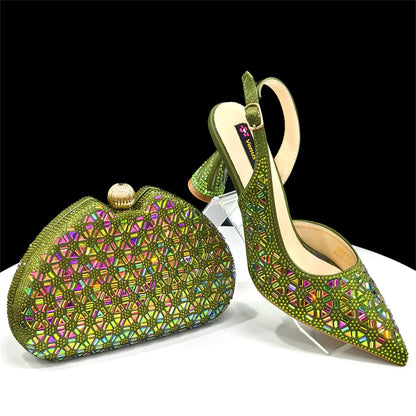 Elegant Italian Design Women's Shoes and Bag Set EDS45