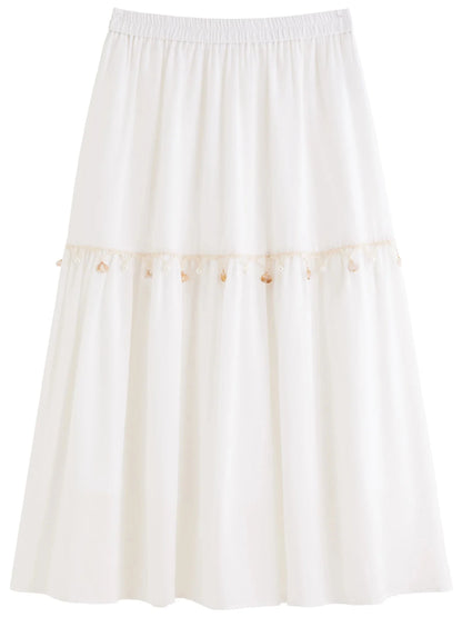 Wave Lace A-Line Long Skirt Playful Holiday Style