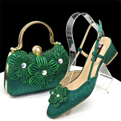 Italian Fashion Women's Elegant Heels & Clutch Bag Set EDS317