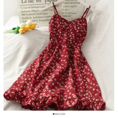 Neploe Vintage Print Bohemian Holiday Dress Women High Waist Hip A Line Slim Vestidos V Neck Sleeveless Off Shoulder Robe Summer