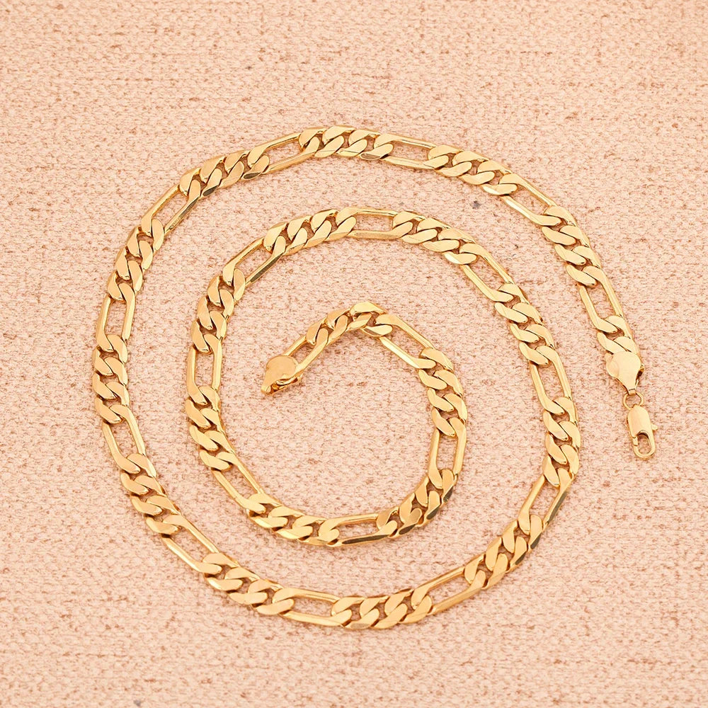 925 Sterling Silver & 18K Gold Bracelet & Necklace Set – 6mm Geometric
