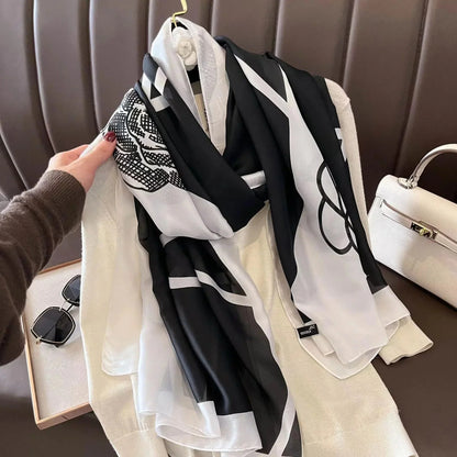 180*90cm Luxury Brand Spring Summer Autumn Women Clothing New Fashion Color matching printed silk scarf lady popular turba