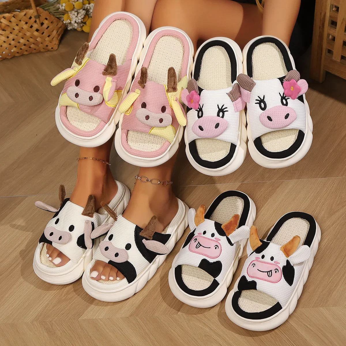 Cozy Cow Cuddles Comfortable Slippers