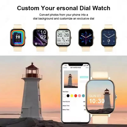 Full Touch Screen Fitness Smart Watch | Bluetooth Call, Heart Rate & Sleep Tracker