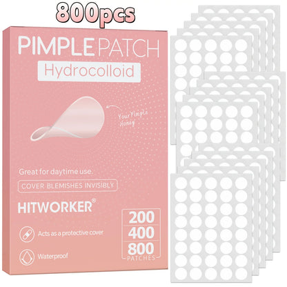 HITWORKER Hydrocolloid Acne Patches | Round Pimple Dots (200–800 pcs)