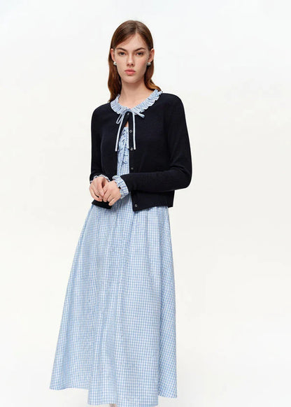 2-Piece Knit Cardigan & Strap Dress Set Spring Slim-Fit