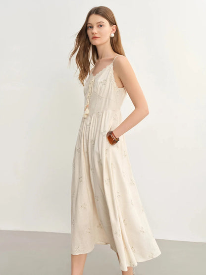 Boho Lace-Up Strappy Maxi Dress Summer Fashion