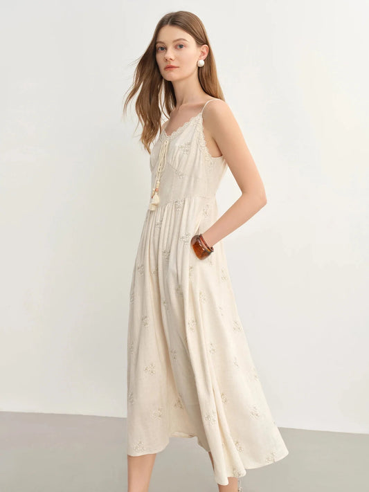 Boho Lace-Up Strappy Maxi Dress Summer Fashion