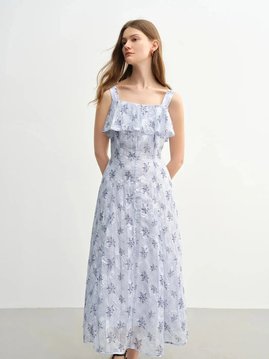 Slim-Fit French Rose Summer Dress
