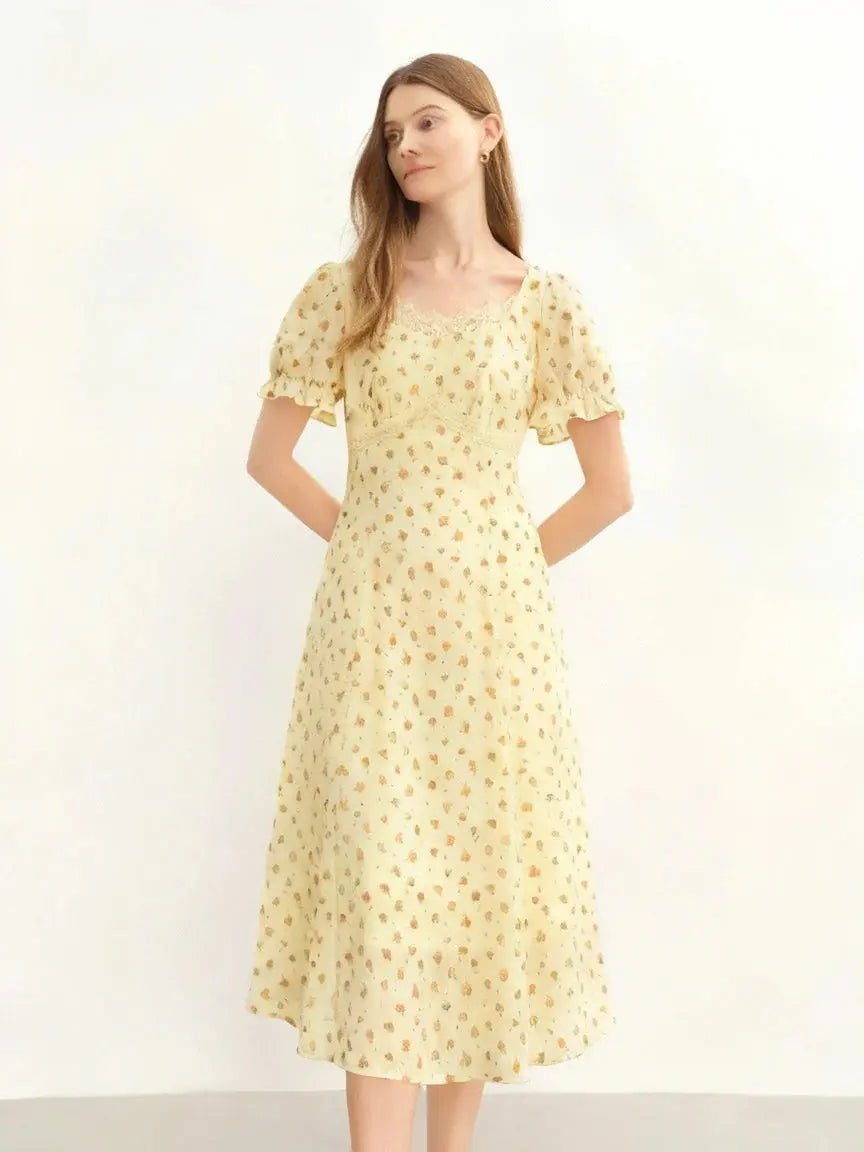 Plus Size Floral French Lace Patchwork Dress