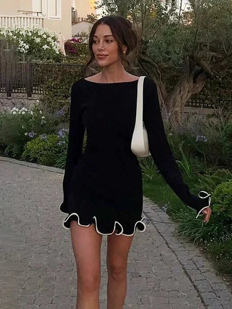 Knit Long Sleeve Mini Dress
