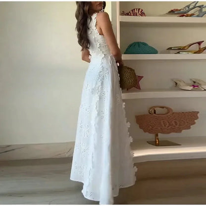 Maria Embroidered Summer Maxi Dress