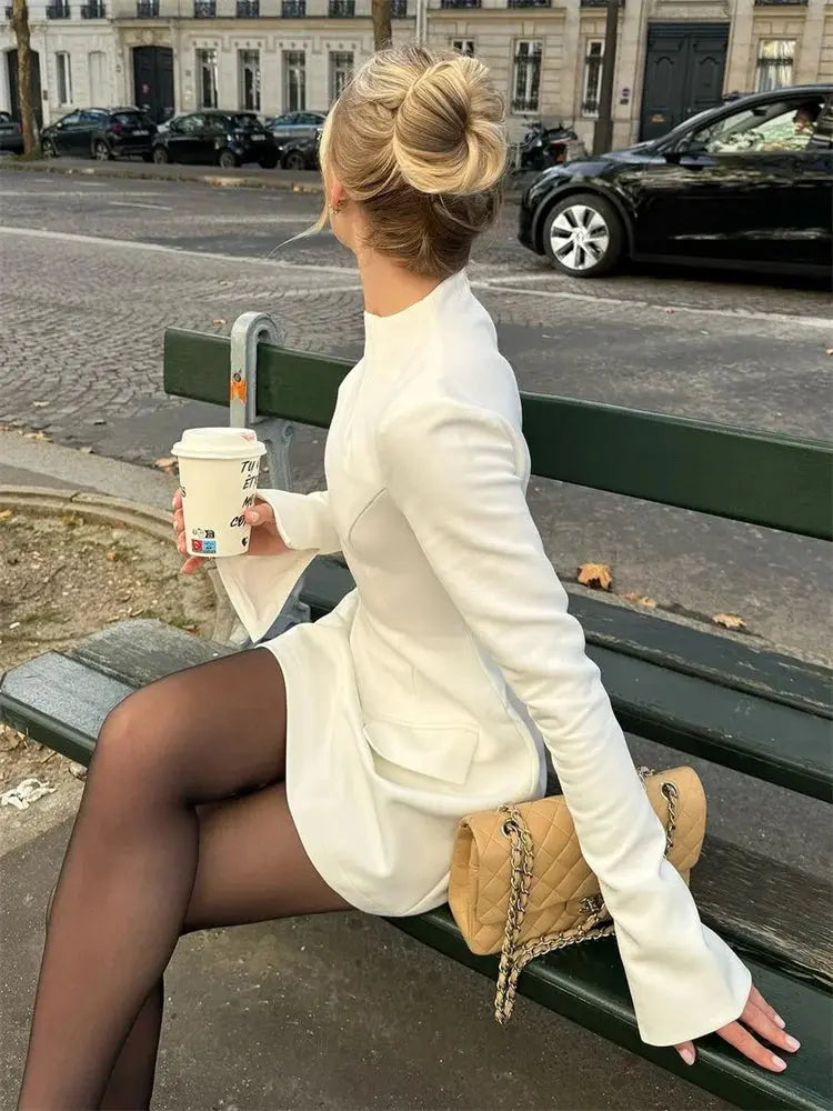 Elegant Solid Casual Mini Dress