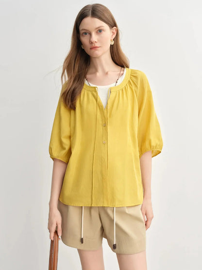 Flattering Half-Sleeve Summer Blouse