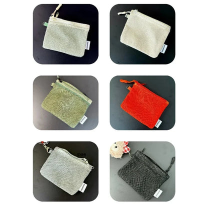 Travel Makeup Storage Bags | New Mesh Coin Purse & Simple Portable Mini Bag (Multi-purpose Square Bag Double-layer Zipper Card Holder)