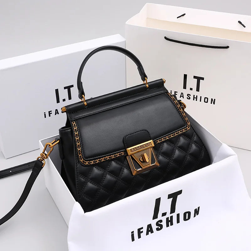Women's Handbag New Autumn & Winter | High-End Light Luxury Diamond Grid Small Square Bag (Shoulder & Crossbody)