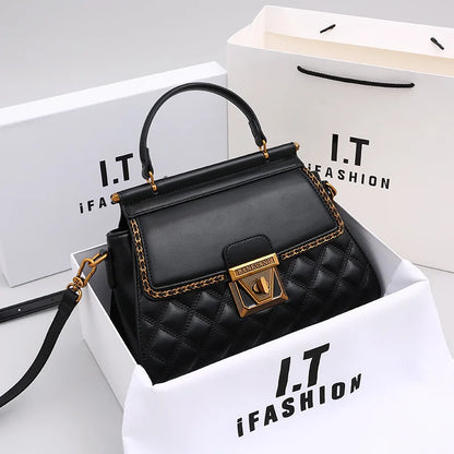 Women's Handbag New Autumn & Winter | High-End Light Luxury Diamond Grid Small Square Bag (Shoulder & Crossbody)