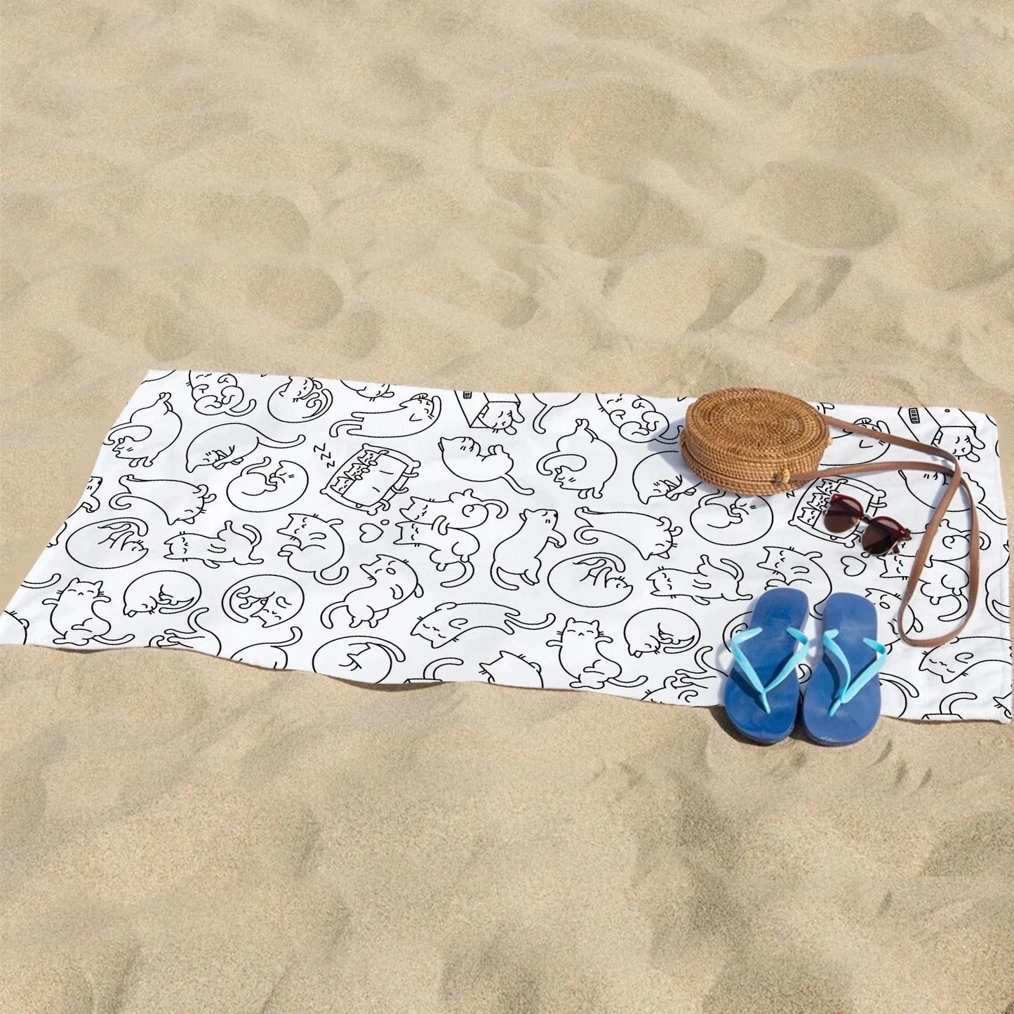 Soft Microfiber Cartoon Beach Towel