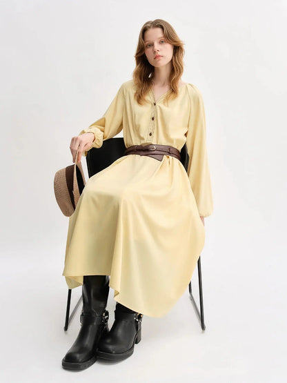 Plus Size Autumn Color-Block Oversized Dress