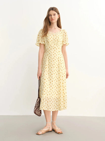 Plus Size Floral Lace Dress Tailored Summer Midi