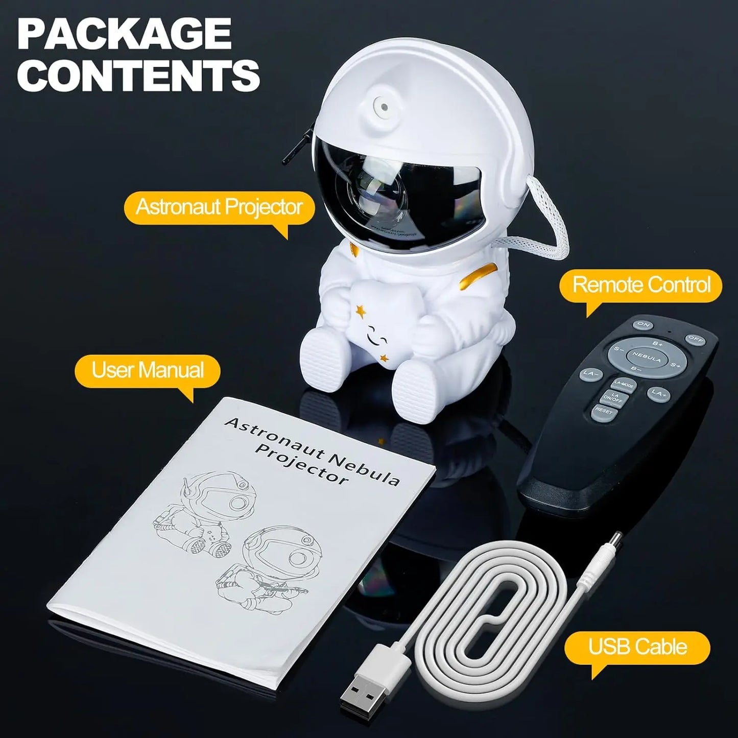 Astronaut Star Projector Lamp, suitable for multi-room decoration, a great gift, and a perfect starry night light for bedroom de