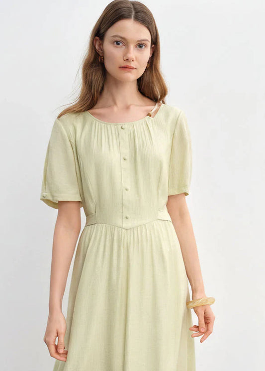 Summer Beaded Midi Dress Slim Fit Commuter Style