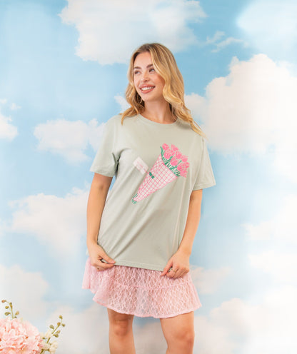 So Loved on Sage Tee Shirt