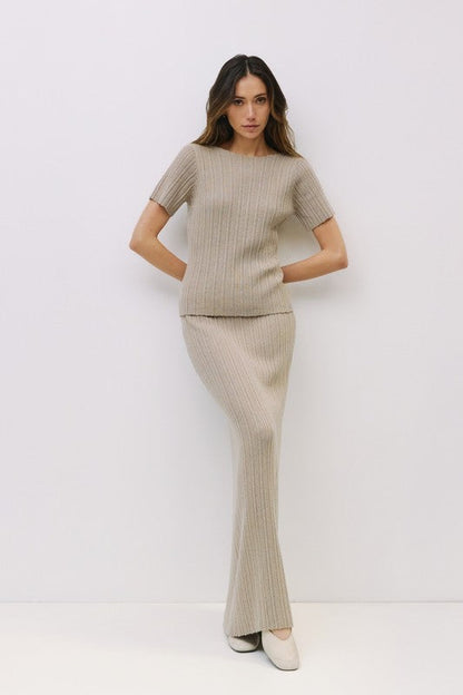 Joelle Ribbed Knit Maxi Skirt