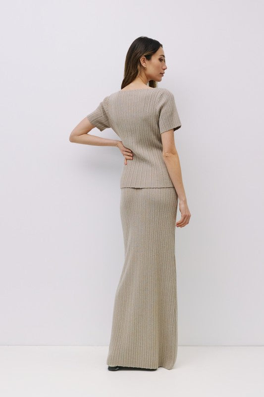 Joelle Ribbed Knit Maxi Skirt