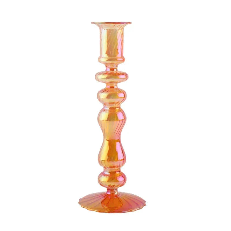 Floriddle Retro Candlesticks Taper Candle Holders Tall Candlesticks Decoration Party Glass Vase Home Decor Wedding Decoration