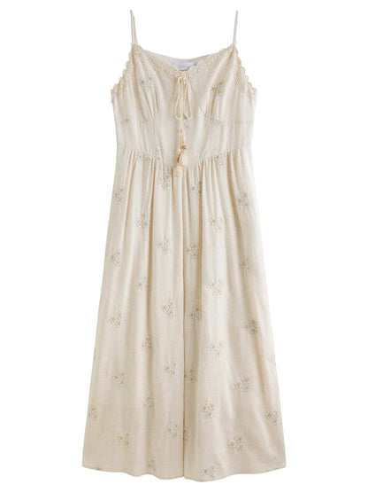 Boho Lace-Up Strappy Maxi Dress Summer Fashion