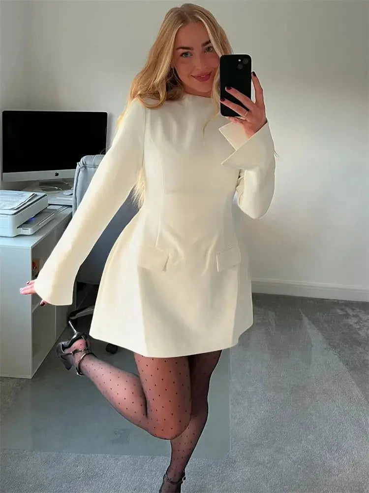 Elegant Solid Casual Mini Dress