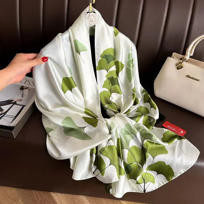 180*90cm Luxury Brand Spring Summer Autumn Women Clothing New Fashion Color matching printed silk scarf lady popular turba