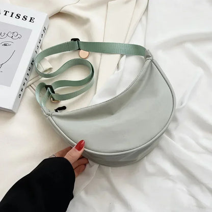 Solid Color Chest Bag for Women | Large Capacity Travel Crossbody & Half Moon Belt Bag (Ladies Daily Street Fanny Pack)
