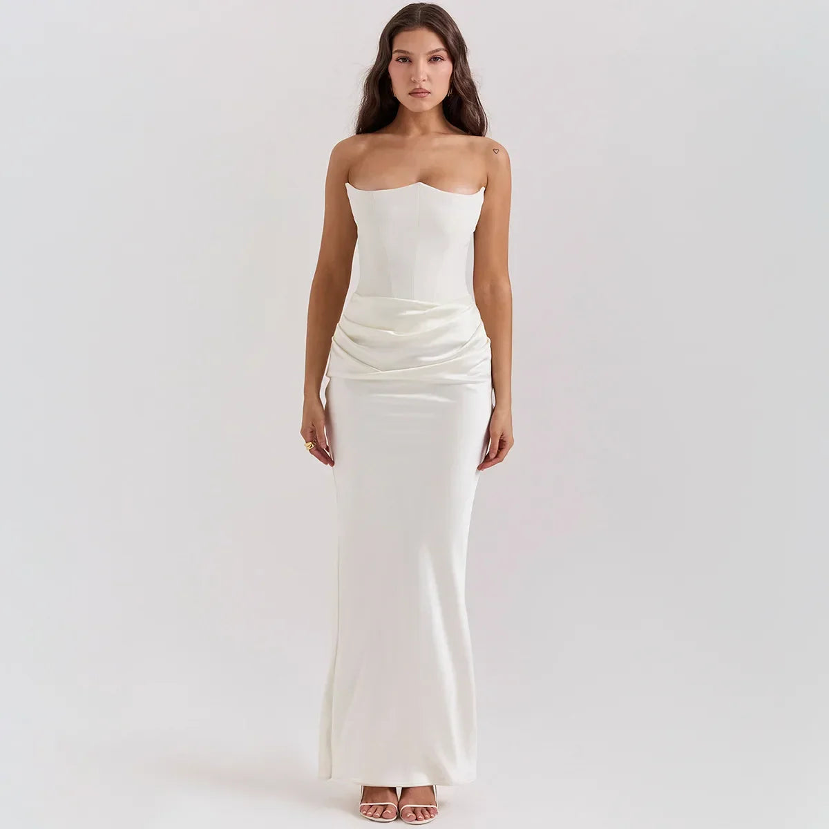 LUX Velvet Strapless Slim Fit Event Dress