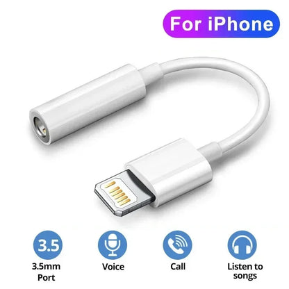 For Lightning to 3.5mm Jack AUX Audio Cable Adapter for iPhone 11/12/13/14 pro Max/SE 2020/XS/XR/X/8/7 - IOS Headphone Adapter