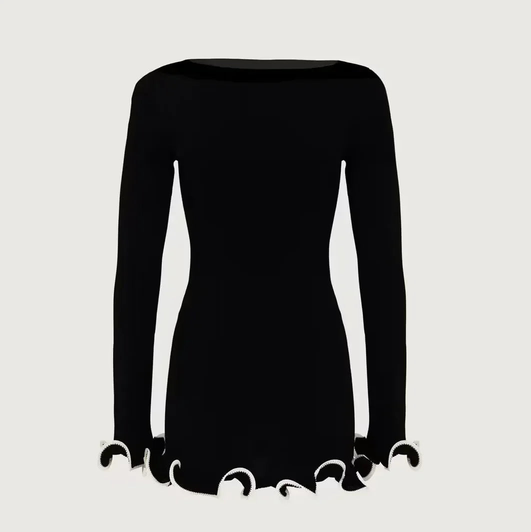 Knit Long Sleeve Mini Dress