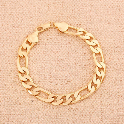 925 Sterling Silver & 18K Gold Bracelet & Necklace Set – 6mm Geometric
