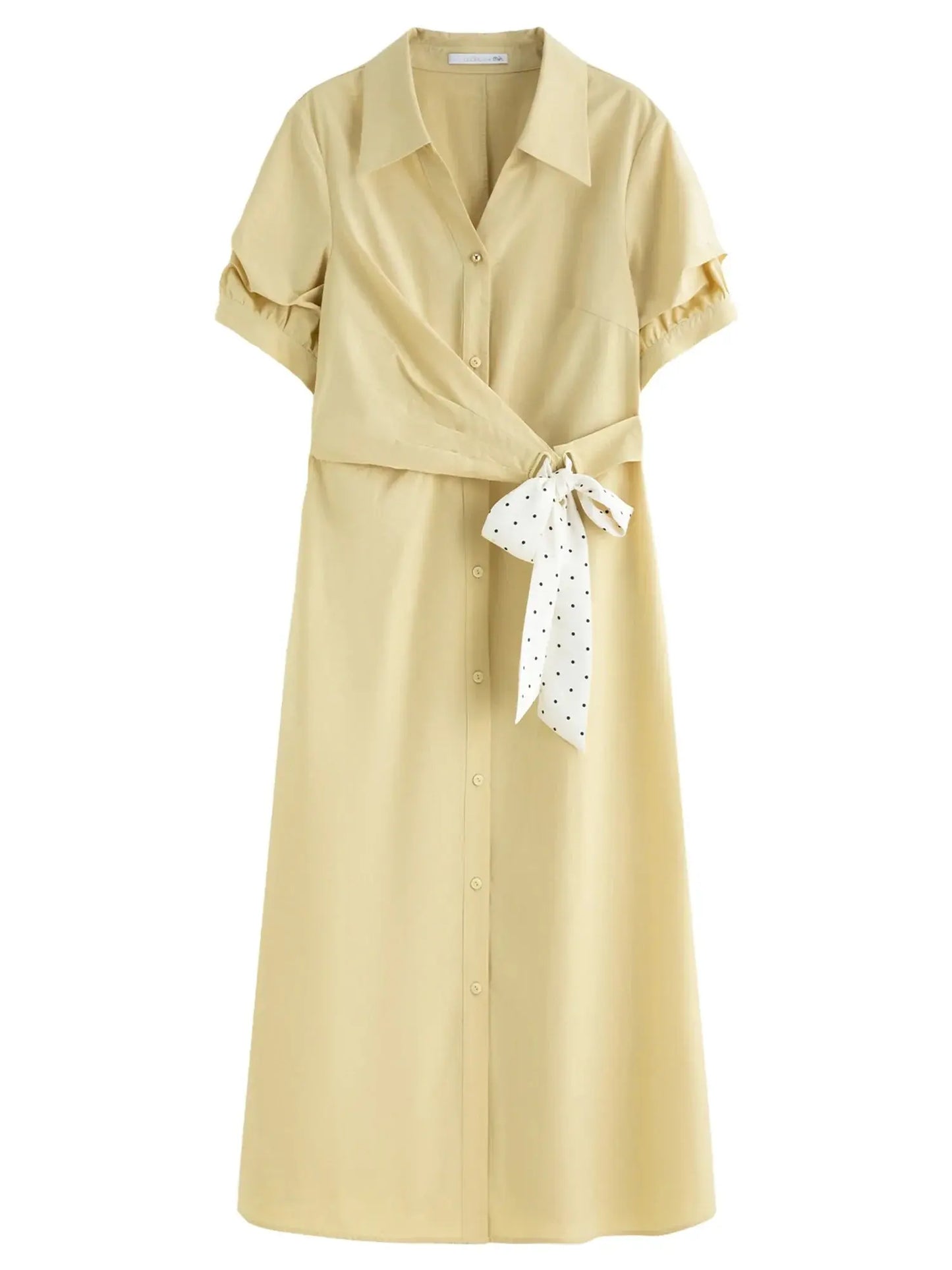 Tailored Tie-Front Shirt Dress in Slim Fit